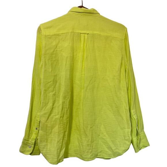 J. Crew Classic Double Gauze Button Up Shirt Size 8 Kiwi Green Lightweight Beach - Picture 2 of 8